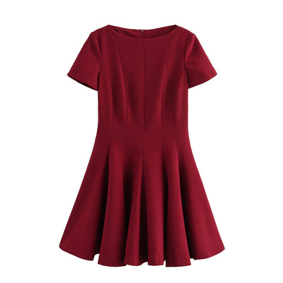 European And American Style Fashion Elegant Sexy Wave Wide Swing Short Dress