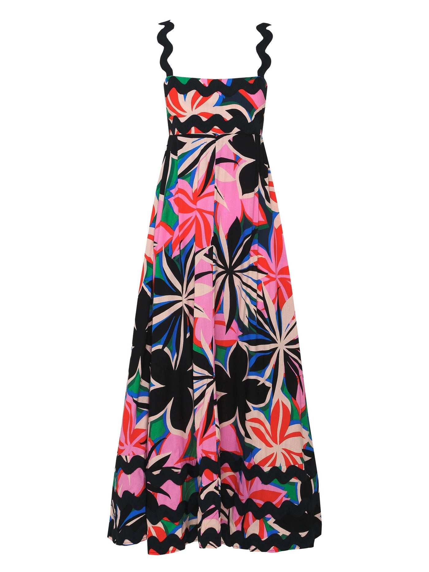 Small Floral Wave Suspender Skirt