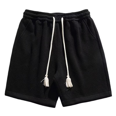 Sports Straight Geometric Jacquard Men's Fifth Pants