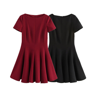 European And American Style Fashion Elegant Sexy Wave Wide Swing Short Dress