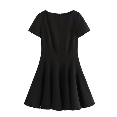 European And American Style Fashion Elegant Sexy Wave Wide Swing Short Dress
